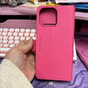 Pink iPhone 16 Pro Max Wallet Case